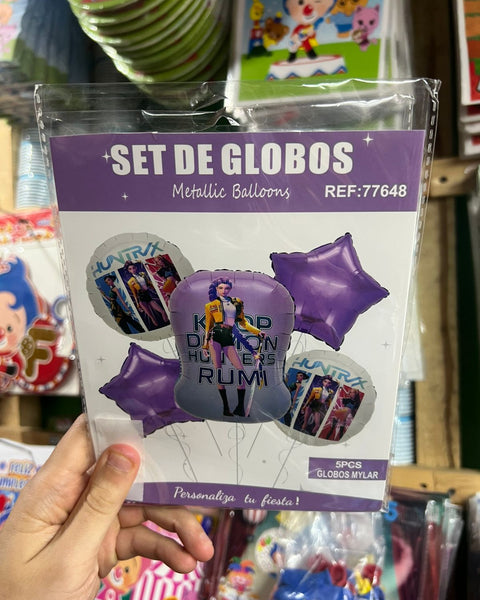 Set globos Guerreras Kpop, 5 piezas