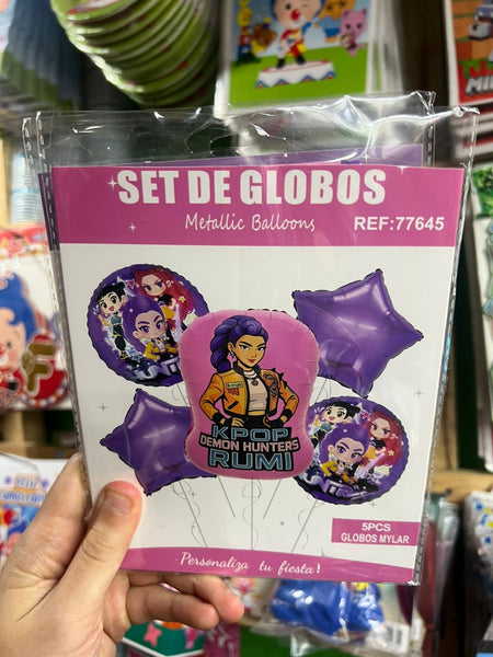 Set globos Guerreras Kpop, 5 piezas