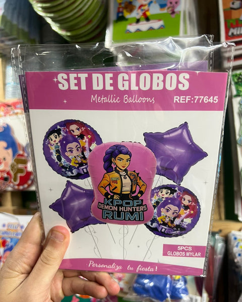 Set globos Guerreras Kpop, 5 piezas