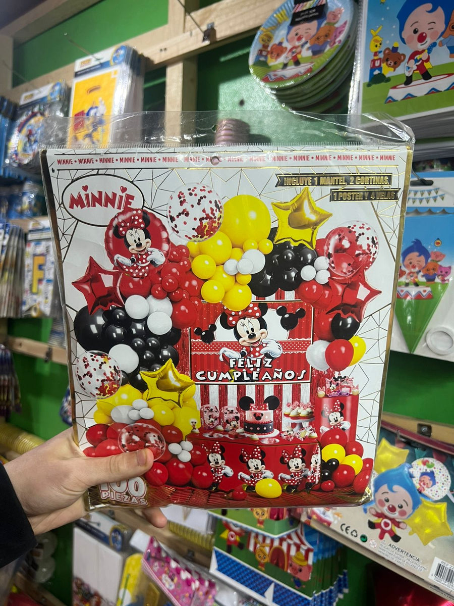 Set decoracion Minnie Mouse Roja