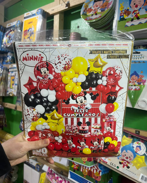 Set decoracion Minnie Mouse Roja