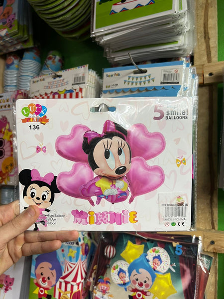Set globos Minnie bebe, 5 piezas