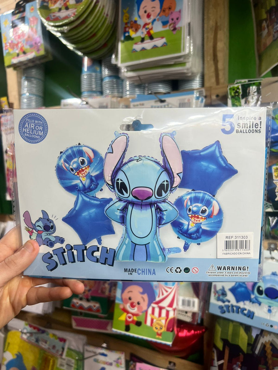 Set globos lilo y stich, 5 piezas