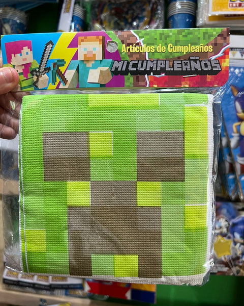 Servilletas minecraft, paquete X 12 unidades