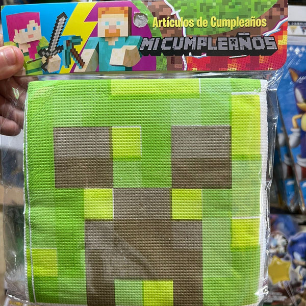 Servilletas minecraft, paquete X 12 unidades