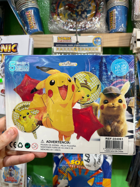 Set globos pokemon, 5 piezas