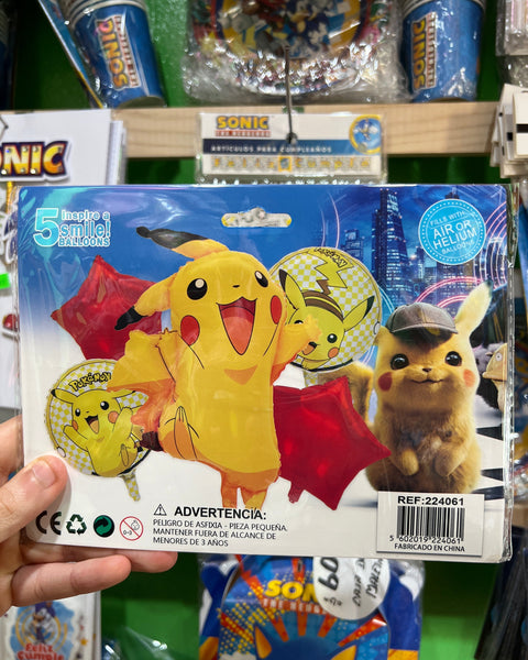 Set globos pokemon, 5 piezas