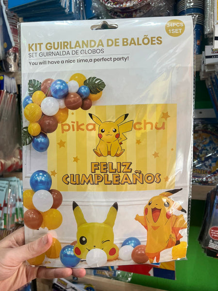Set decoración cumpleaños pokemon