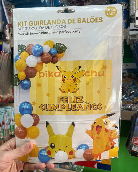 Set decoración cumpleaños pokemon