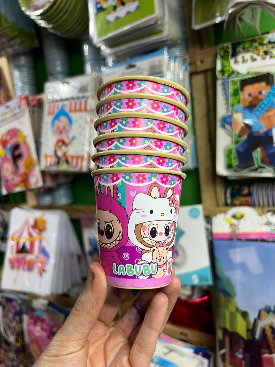 Vasos Labubu paquete X 6 unidades