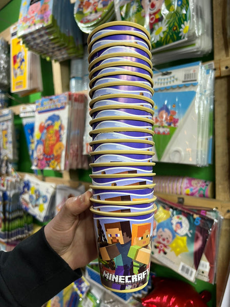 Vasos minecraft paquete X 6 unidades