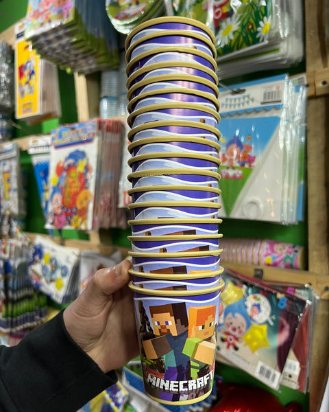 Vasos minecraft paquete X 6 unidades