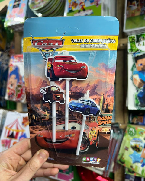 Vela cumpleaños Cars x3 personajes