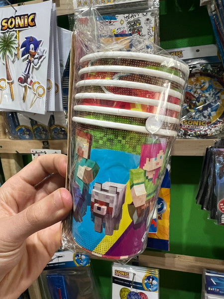 Vasos minecraft paquete X 6 unidades