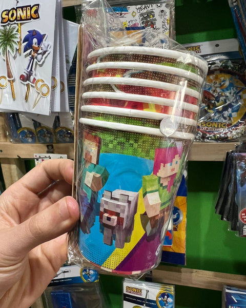 Vasos minecraft paquete X 6 unidades