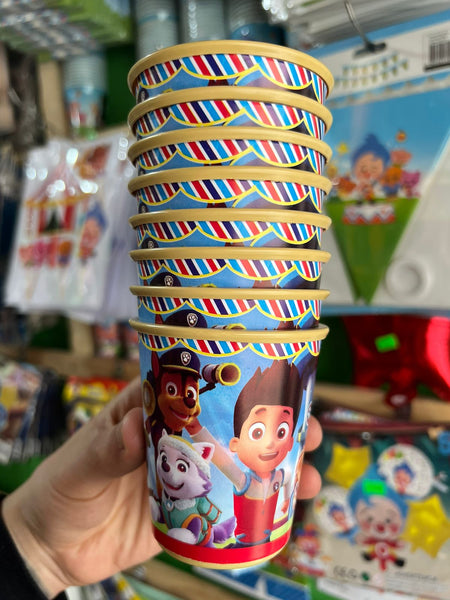 Vasos paw patrol paquete X 6 unidades