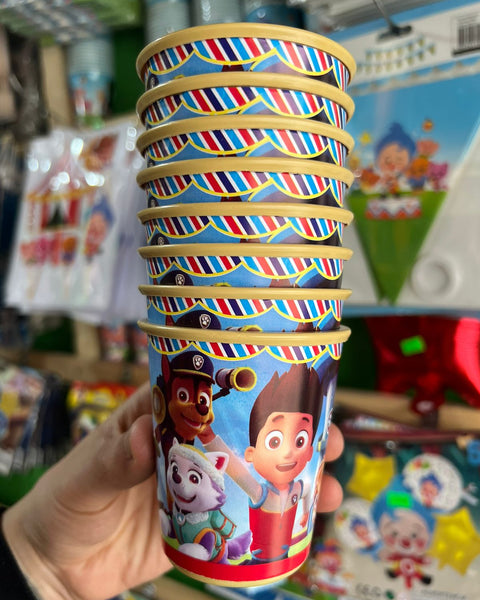 Vasos paw patrol paquete X 6 unidades