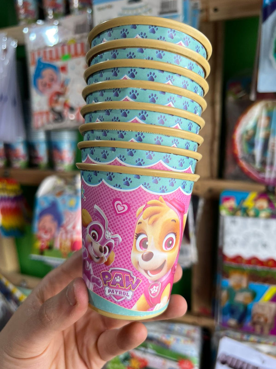 Vasos skye/paw patrol paquete X 6 unidades