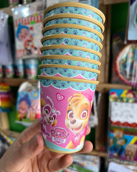 Vasos skye/paw patrol paquete X 6 unidades