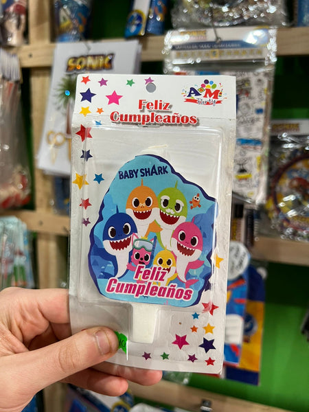 Vela cumpleaños baby shark