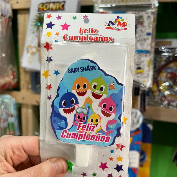 Vela cumpleaños baby shark