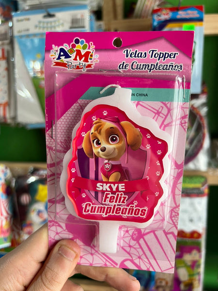 Vela cumpleaños skye/paw patrol