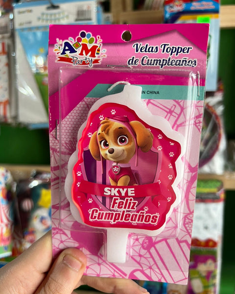 Vela cumpleaños skye/paw patrol