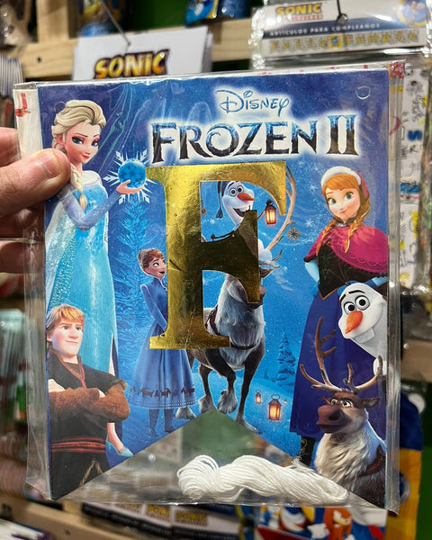 Banderin de feliz cumpleaños frozen