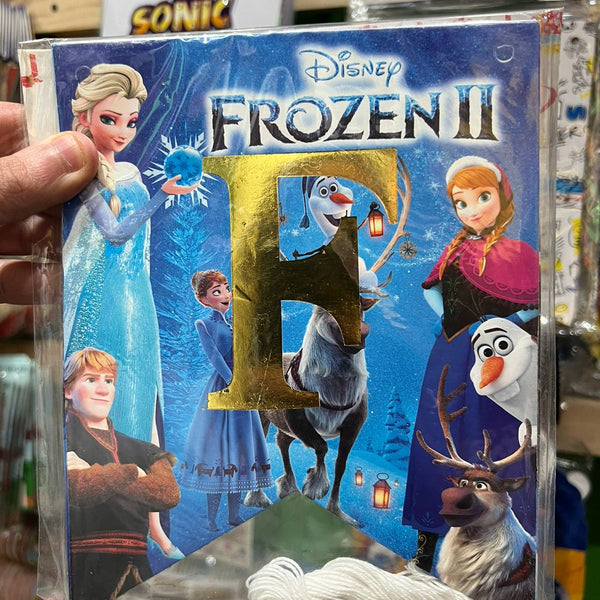 Banderin de feliz cumpleaños frozen