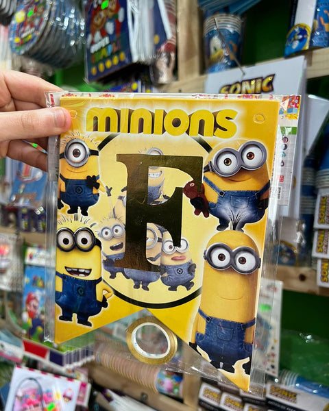 Banderin de feliz cumpleaños minions