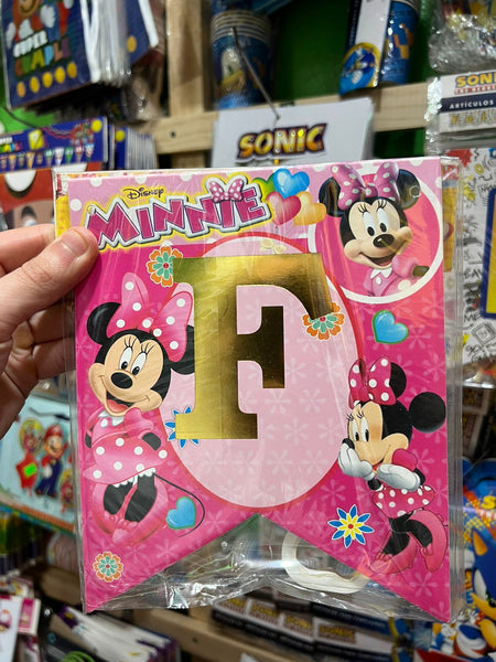 Banderin de feliz cumpleaños minnie mouse