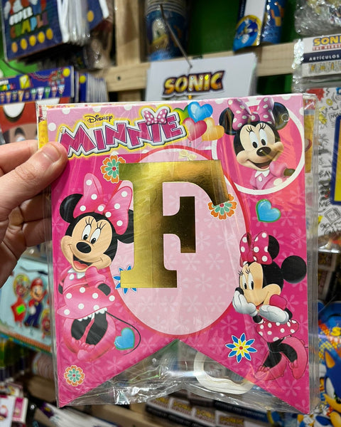 Banderin de feliz cumpleaños minnie mouse