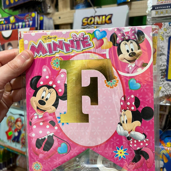 Banderin de feliz cumpleaños minnie mouse