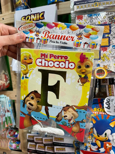 Banderin de feliz cumpleaños perro chocolo