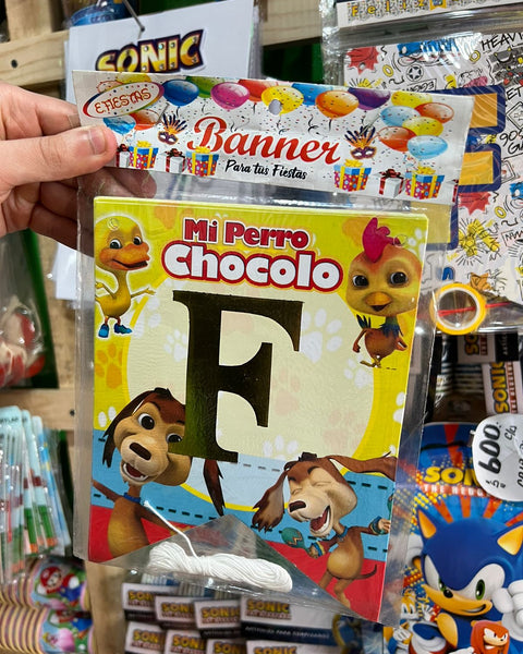 Banderin de feliz cumpleaños perro chocolo