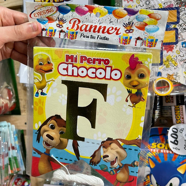 Banderin de feliz cumpleaños perro chocolo