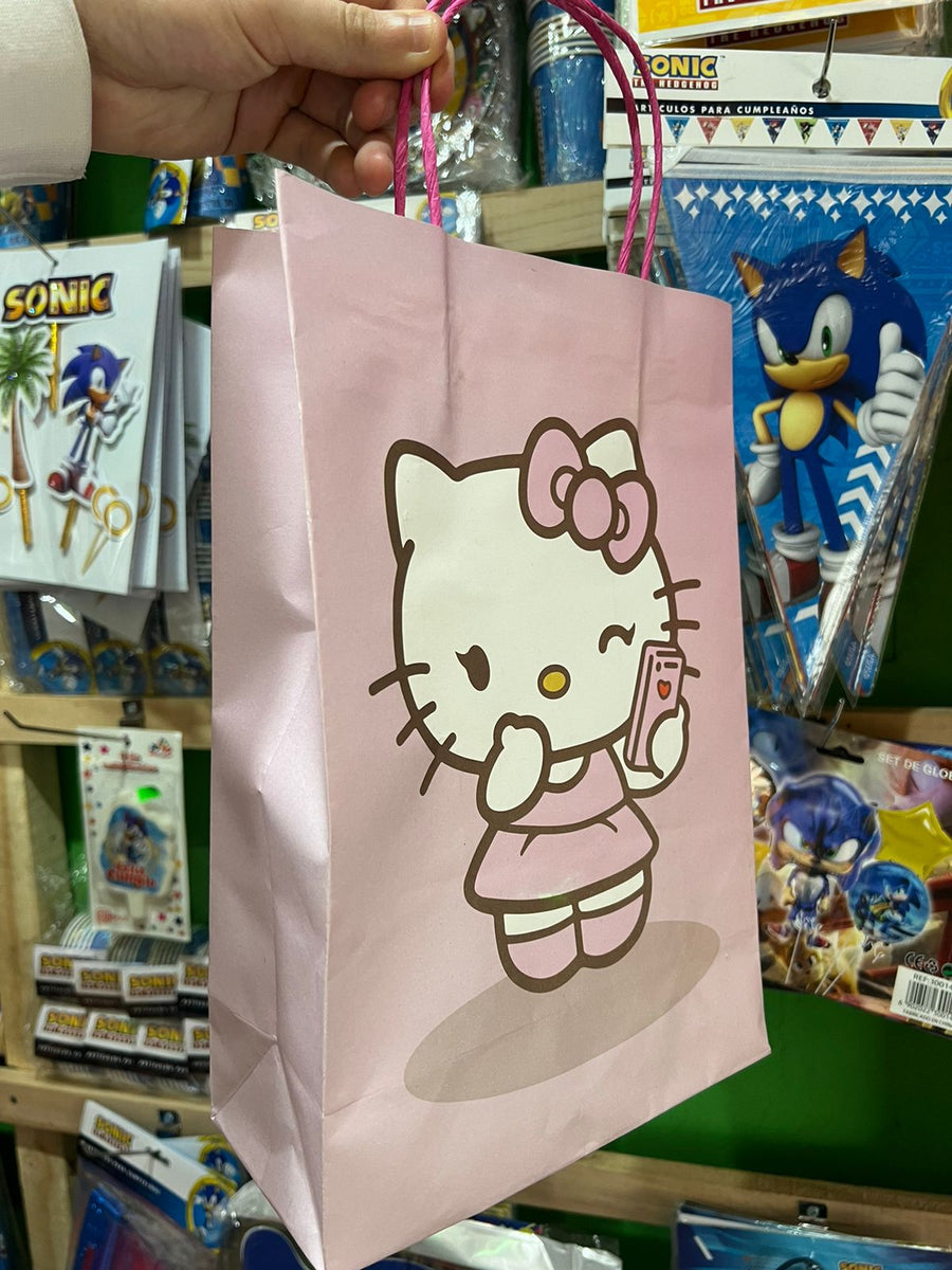 Bolsas de dulces papel hello kitty paquete x 6 unidades