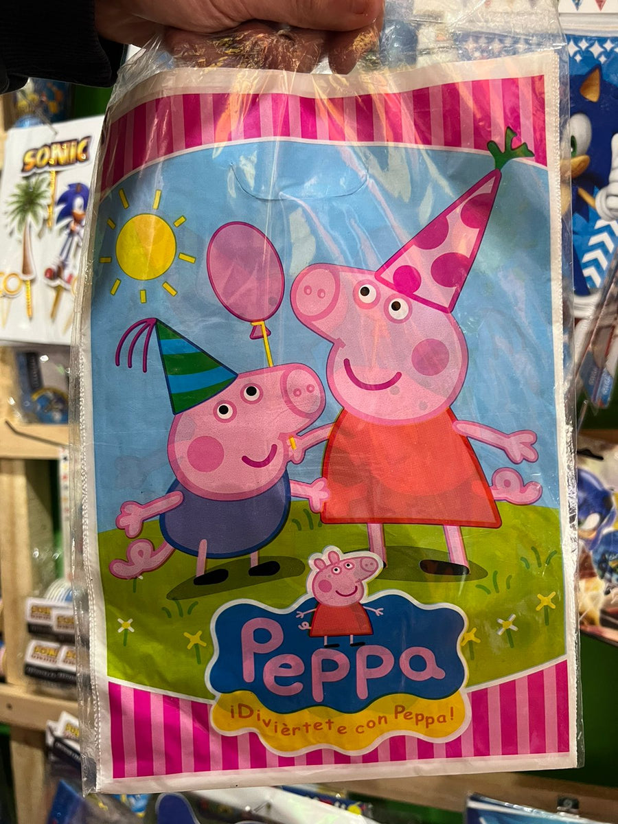 Bolsas de dulces plasticas peppa pig paquete X 6 unidades