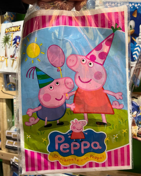 Bolsas de dulces plasticas peppa pig paquete X 6 unidades