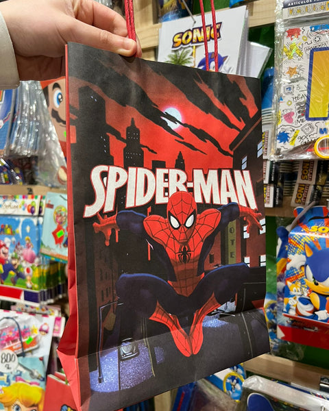 Bolsas de dulces papel spiderman paquete x 6 unidades