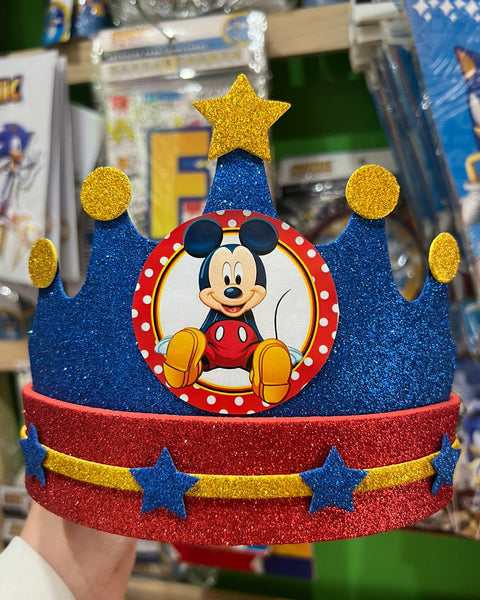 Corona festejado mickey mouse