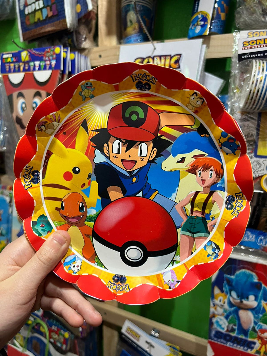 Platos pokemon paquete X 6 unidades