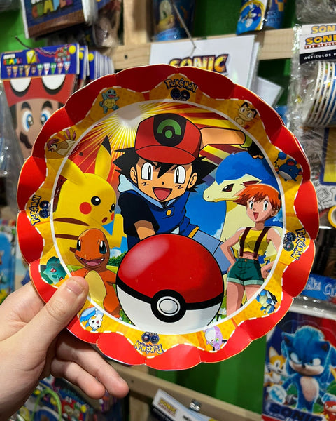 Platos pokemon paquete X 6 unidades