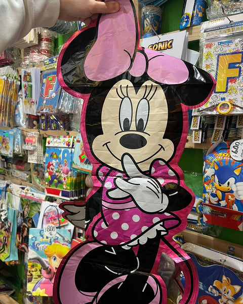 Globo metalizado silueta Minnie rosada 70 cm