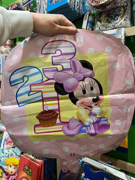 Globos metalizados minnie mouse bebe, unidad