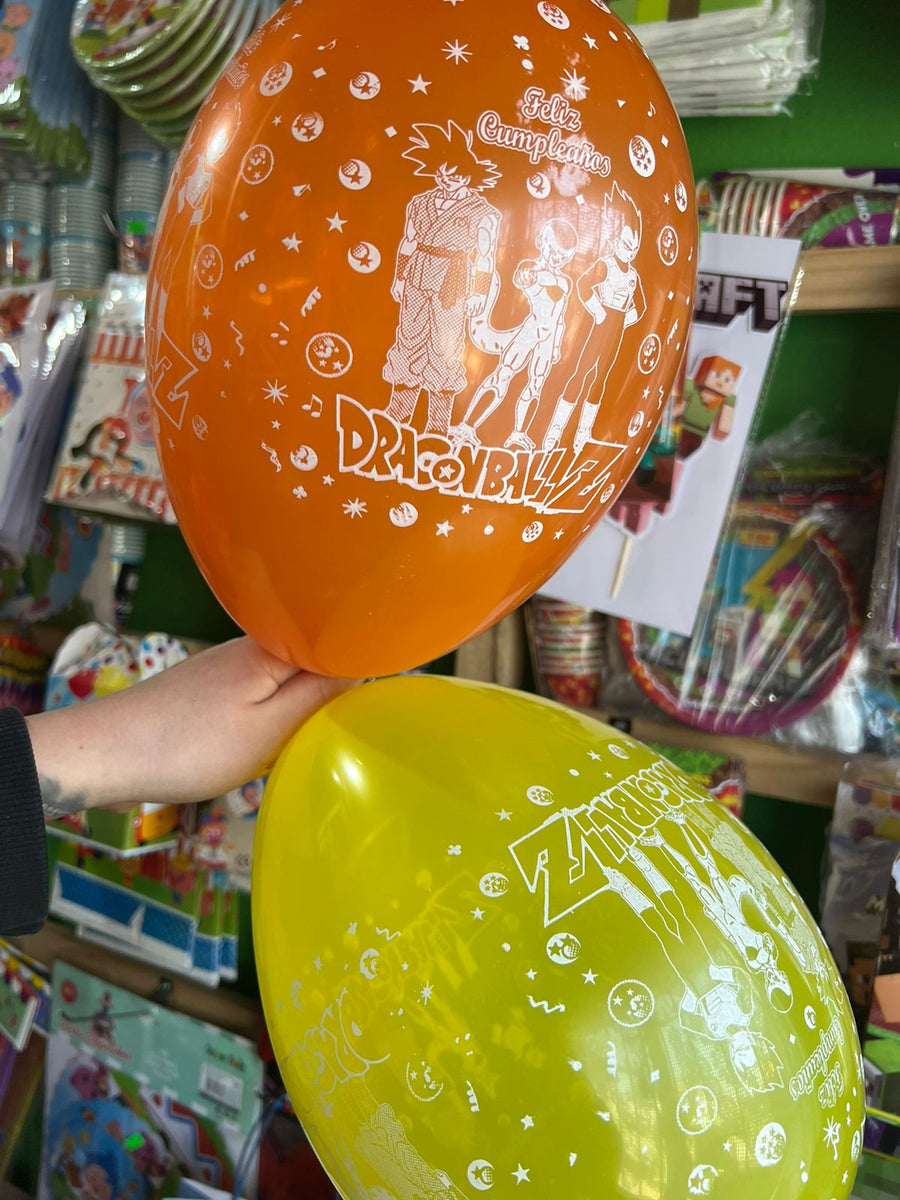 Globos latex impresos dragon ball paquete X 12 unidades