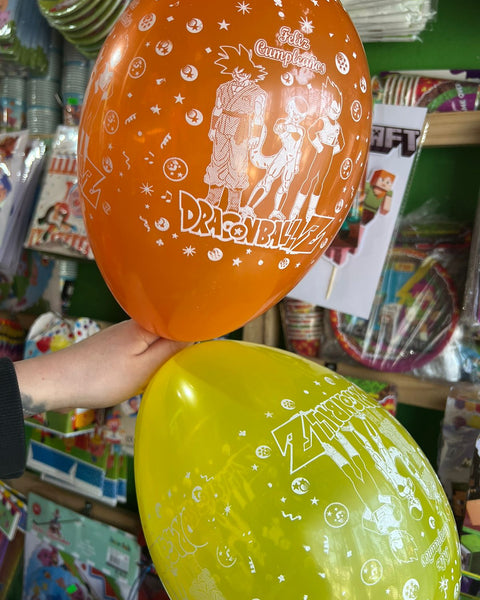 Globos latex impresos dragon ball paquete X 12 unidades