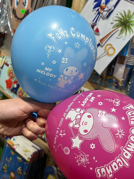 Globos latex impresos my melody paquete X 12 unidades