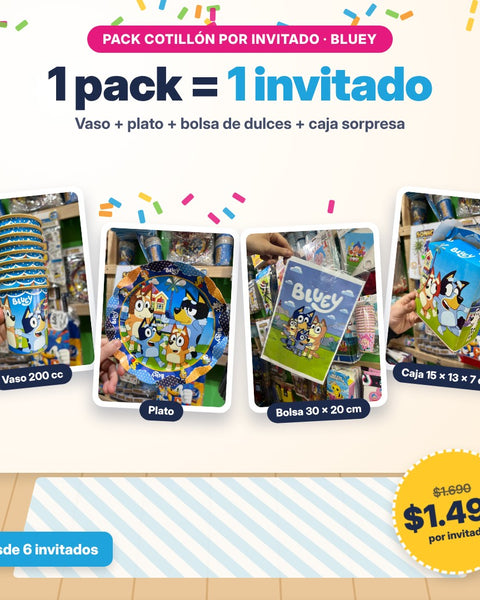 Pack Cotillón por Invitado Bluey