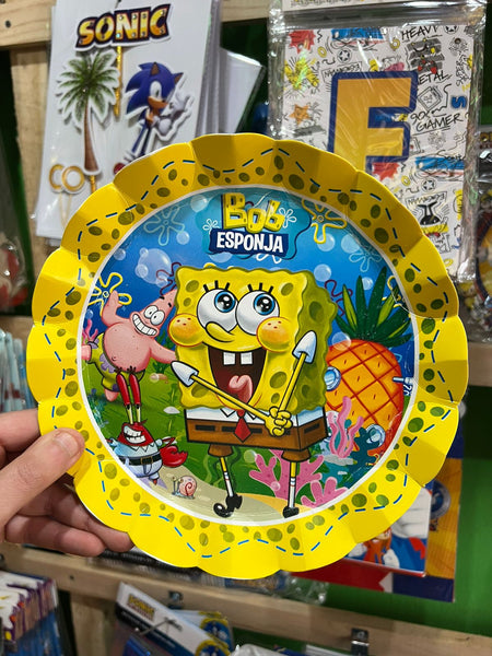 Platos bob esponjas paquete X 6 unidades